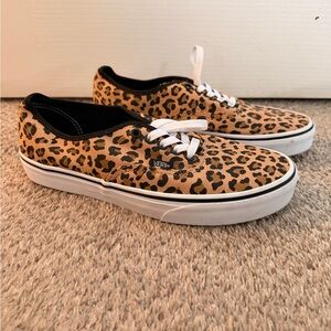 Vans Tan and Black Animal Print Sneakers